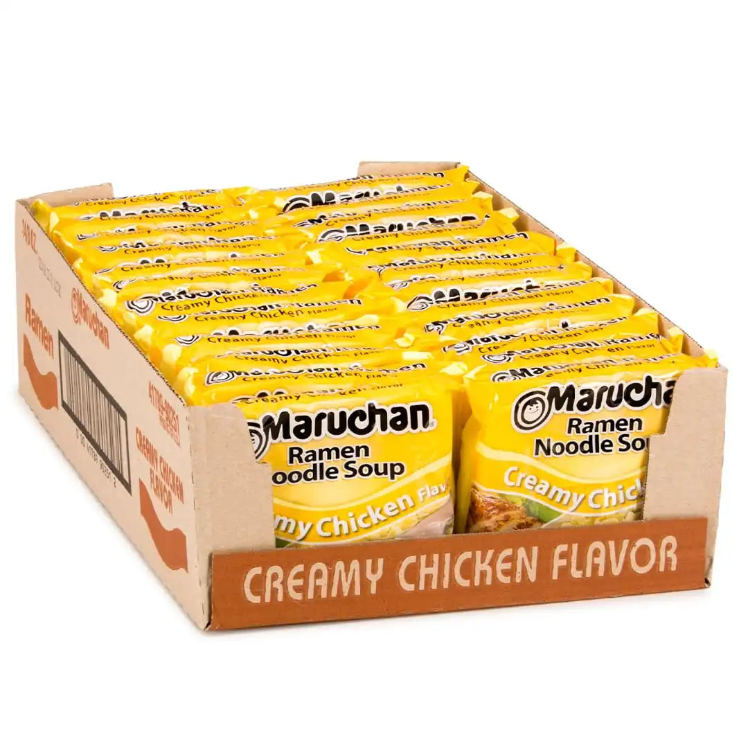 Maruchan Ramen Noodle Soup, Creamy Chicken Flavor – Japanese-Style Instant Noodles, Quick & Easy Meal for Students & Busy Families – 3 Oz. (24 Pack)