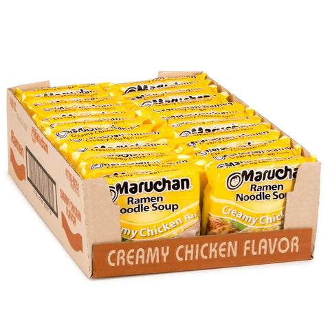 Maruchan Ramen Noodle Soup, Creamy Chicken Flavor – Japanese-Style Instant Noodles, Quick & Easy Meal for Students & Busy Families – 3 Oz. (24 Pack)