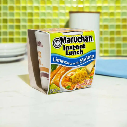 Maruchan Instant Lunch Ramen Noodles, Lime Flavor with Shrimp – Japanese-Style Instant Noodle Soup, Easy Meal Ready in 3 Minutes – 2.25 Oz. (Pack of 24)