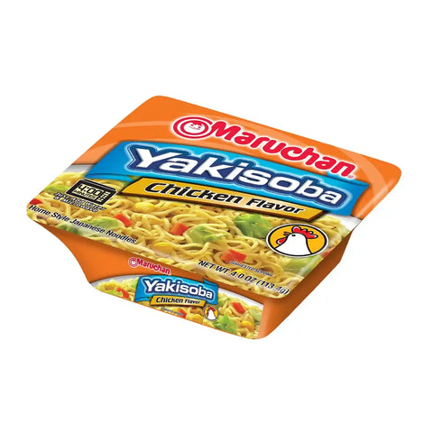 Maruchan Yakisoba, Chicken Flavor – Stir-Fried Japanese Instant Ramen Noodles, High Protein Microwavable Meal – 4 Oz. (8 Pack)