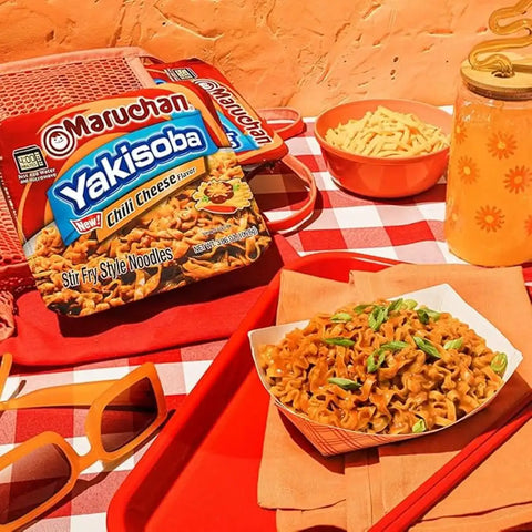 Maruchan Yakisoba Chili Cheese,Japanese Instant Ramen Noodles,3.86 Oz,(Pack of 16)