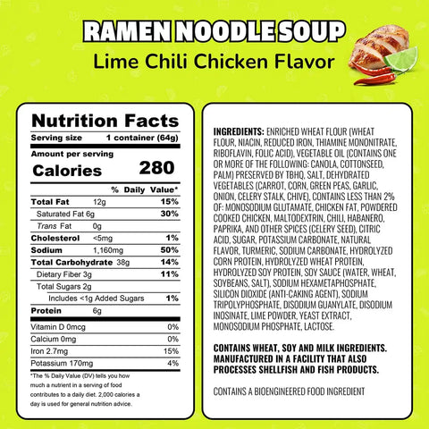 Maruchan Instant Lunch Ramen Noodles, Lime Chili Chicken Flavor – Japanese-Style Instant Noodle Soup, Easy Meal Ready in 3 Minutes – 2.25 Oz. (12 Pack)
