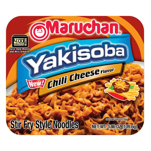 Maruchan Yakisoba Chili Cheese,Japanese Instant Ramen Noodles,3.86 Oz,(Pack of 16)