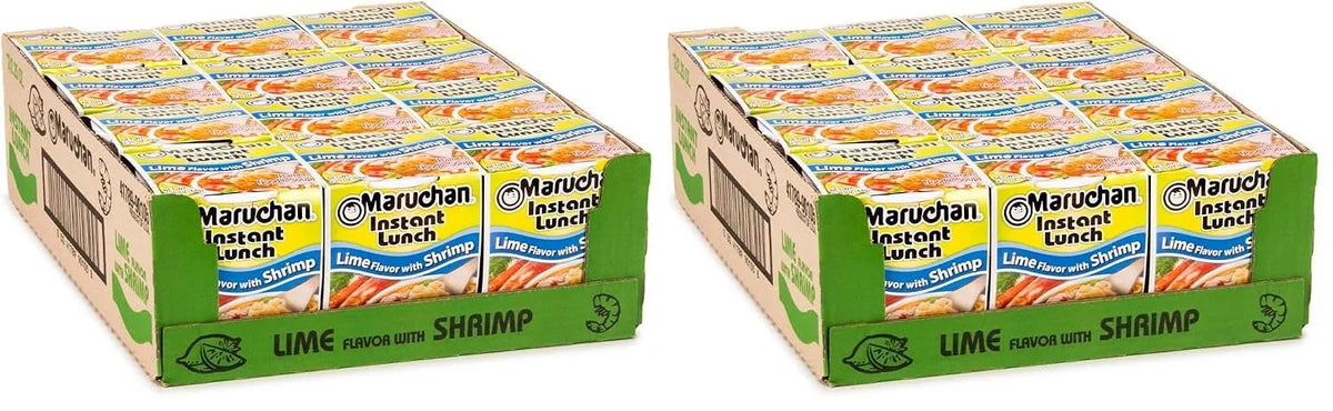 Maruchan Instant Lunch Ramen Noodles, Lime Flavor with Shrimp – Japanese-Style Instant Noodle Soup, Easy Meal Ready in 3 Minutes – 2.25 Oz. (Pack of 24)