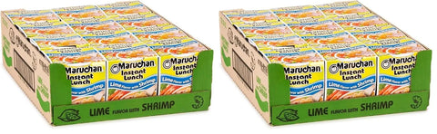 Maruchan Instant Lunch Ramen Noodles, Lime Flavor with Shrimp – Japanese-Style Instant Noodle Soup, Easy Meal Ready in 3 Minutes – 2.25 Oz. (Pack of 24)