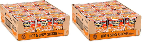 Maruchan Instant Lunch Ramen Noodles, Hot & Spicy Chicken Flavor – Japanese-Style Instant Noodle Soup, Easy Meal Ready in 3 Minutes – 2.25 Oz., (Pack of 24)