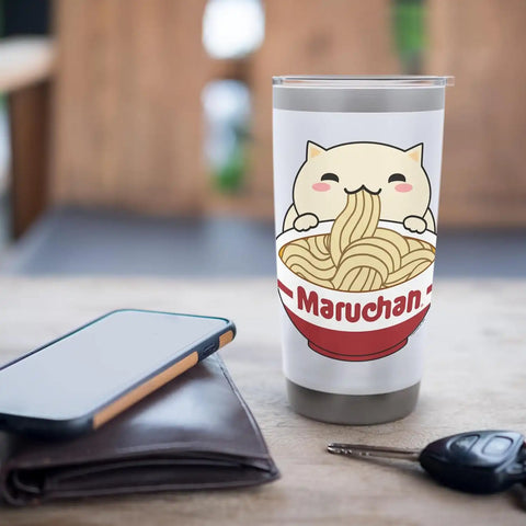 Maruchan Instant Lunch Cute Cat Ramen Bowl Logo Stainless Steel Insulated Tumbler