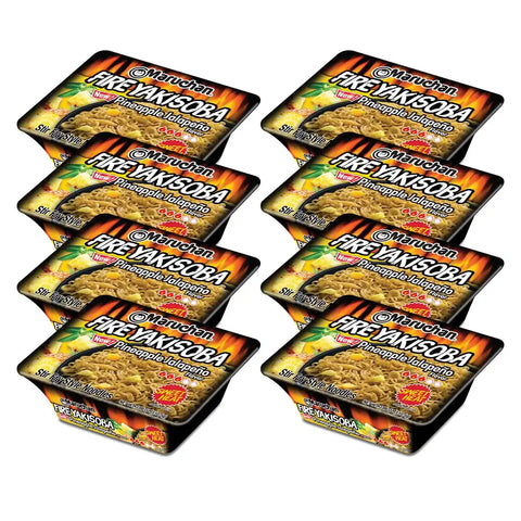 Maruchan Yakisoba, FIRE Pineapple Jalapeno Flavor – Stir-Fried Japanese Instant Ramen Noodles, High Protein Microwavable Meal – 4.23 Oz. (8 Pack)