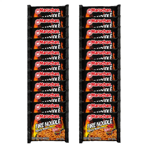 Maruchan Ramen Fire Spicy Beef, Instant Ramen Noodles, Stir Fry Style Noodle, 3 Oz, 22 Count (Pack of 2)