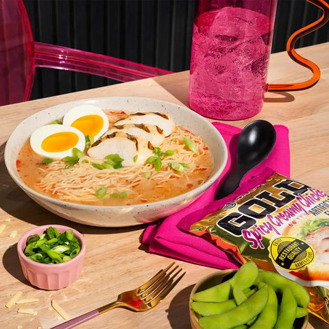 Maruchan Gold Ramen Noodle Soup, Spicy Creamy Chicken Flavor – Restaurant Quality Japanese-Style Instant Noodles, Quick & Easy Meal – 3.34 Oz. (5 Pack)