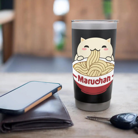 Maruchan Instant Lunch Cute Cat Ramen Bowl Logo Stainless Steel Insulated Tumbler