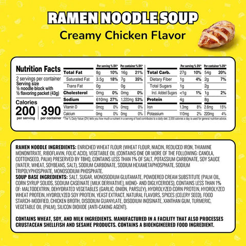 Maruchan Ramen Noodle Soup, Creamy Chicken Flavor – Japanese-Style Instant Noodles, Quick & Easy Meal for Students & Busy Families – 3 Oz. (24 Pack)
