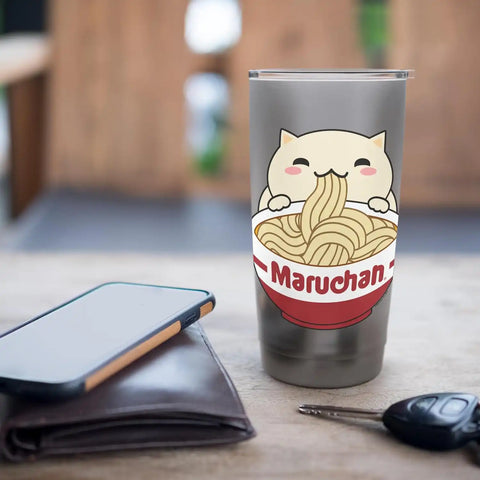 Maruchan Instant Lunch Cute Cat Ramen Bowl Logo Stainless Steel Insulated Tumbler