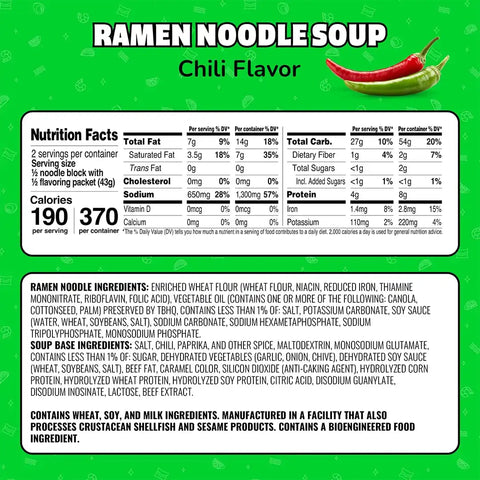 Maruchan Ramen Noodle Soup, Chili Flavor – Japanese-Style Instant Noodles, Quick & Easy Meal for Kids, Students & Busy Families – 3 Oz. (24 Pack)