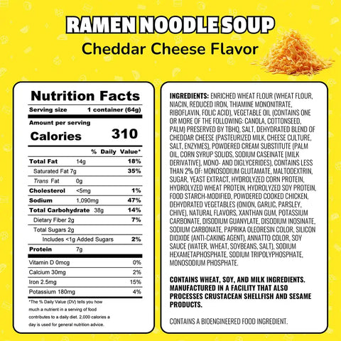 Maruchan Instant Lunch Ramen Noodles, Cheddar Cheese Flavor – Japanese-Style Instant Noodle Soup, Easy Meal Ready in 3 Minutes – 2.25 Oz., (Pack of 24)
