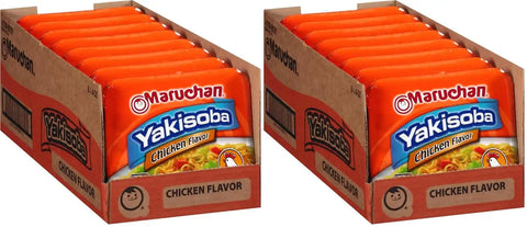 Maruchan Yakisoba, Chicken Flavor – Stir-Fried Japanese Instant Ramen Noodles, High Protein Microwavable Meal – 4 Oz. (Pack of 16)