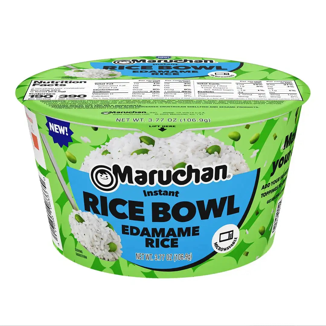 Maruchan Instant Rice Bowl with Edamame – Microwavable Quick & Easy Side Dish or Meal for Kids, Students and Busy Families – 3.77 Oz. (6 Pack)
