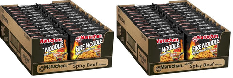 Maruchan Ramen Fire Spicy Beef, Instant Ramen Noodles, Stir Fry Style Noodle, 3 Oz, 22 Count (Pack of 2)