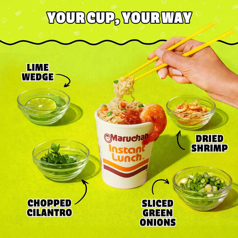 Maruchan Instant Lunch Ramen Noodles, Lime Flavor with Shrimp – Japanese-Style Instant Noodle Soup, Easy Meal Ready in 3 Minutes – 2.25 Oz. (12 Pack)