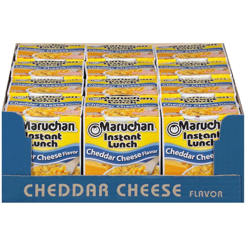 Maruchan Instant Lunch Ramen Noodles, Cheddar Cheese Flavor – Japanese-Style Instant Noodle Soup, Easy Meal Ready in 3 Minutes – 2.25 Oz., (Pack of 24)