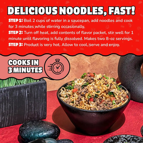 Maruchan Ramen Noodle Soup, FIRE Spicy Beef Flavor – Japanese-Style Instant Noodles, Quick & Easy Meal for Kids, Students & Busy Families – 3 Oz. (22 Pack)