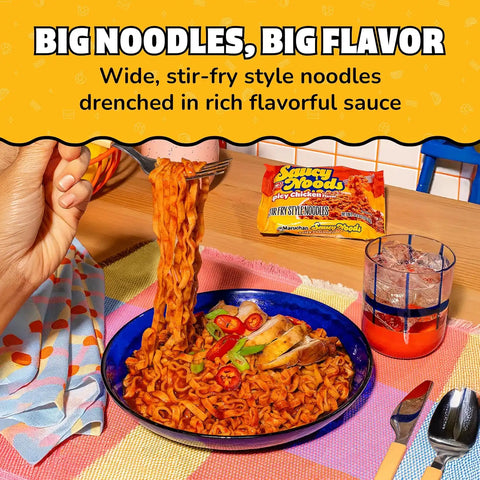 Maruchan Ramen Spicy Chicken Noodles, Saucy Noods – Stir Fry Style, Bold Korean-Inspired Sauce, Rich Flavor, Made in USA – 3.3 Oz. (20 Pack)